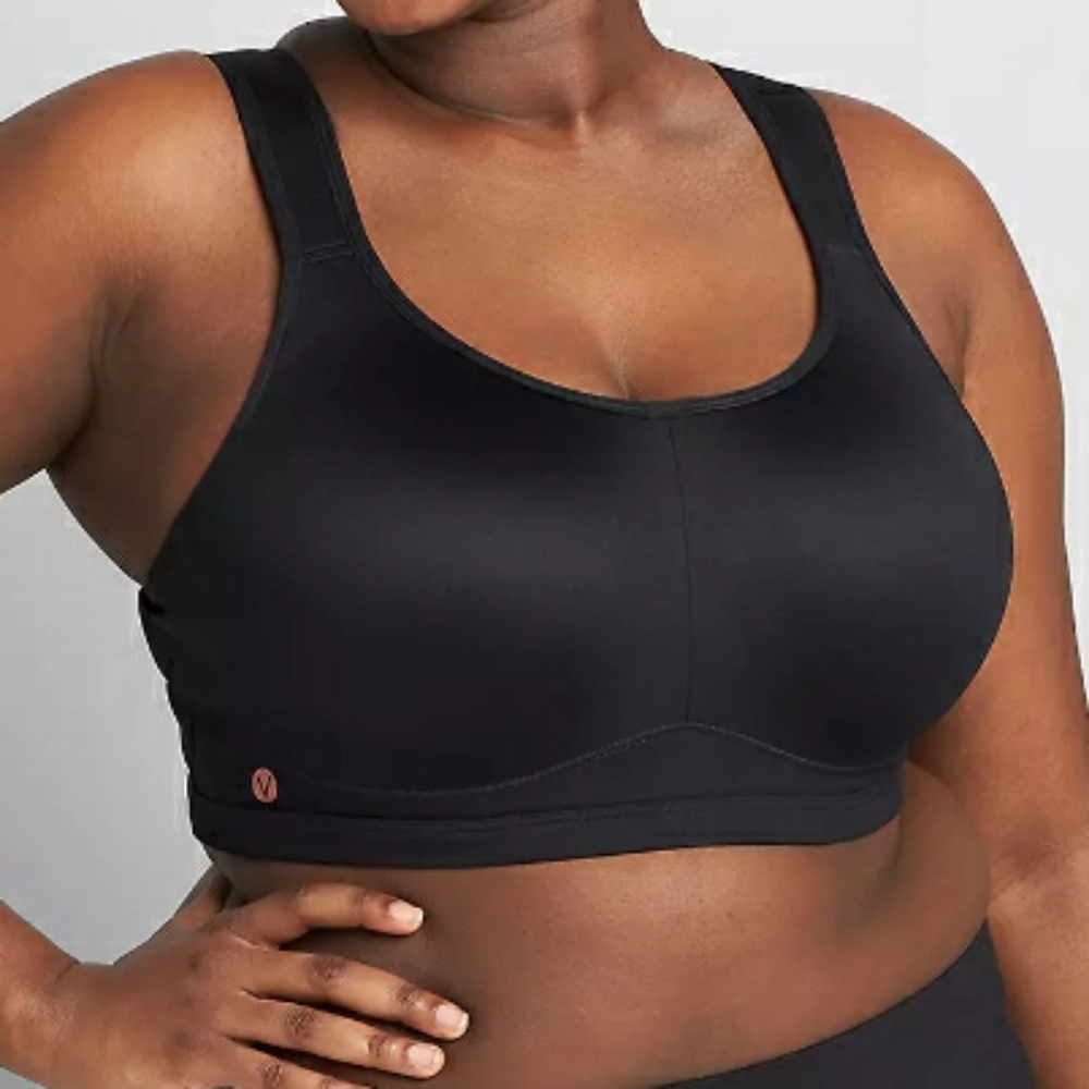 46C Plus Size LIVI Lane Bryant Black High Impact Wicking Underwire Sports Bra